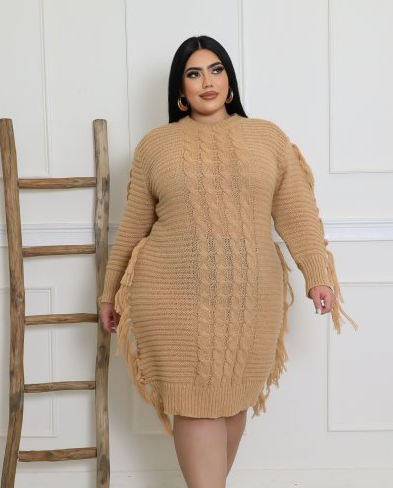Curvy - Fringy Babe Sweater Dress