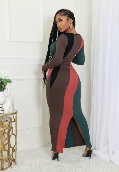 Color Wave Maxi Dress