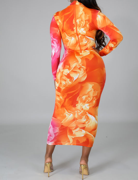 Summer Floral Bodycon Dress