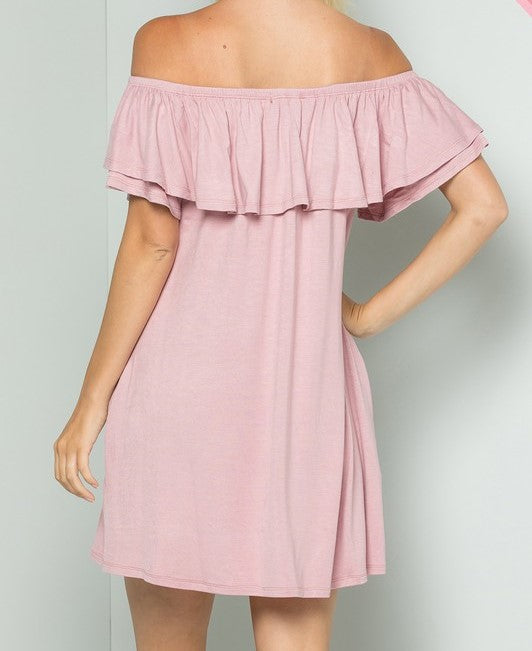 Curvy - Lovely Lady Off Shoulder Swing Dress