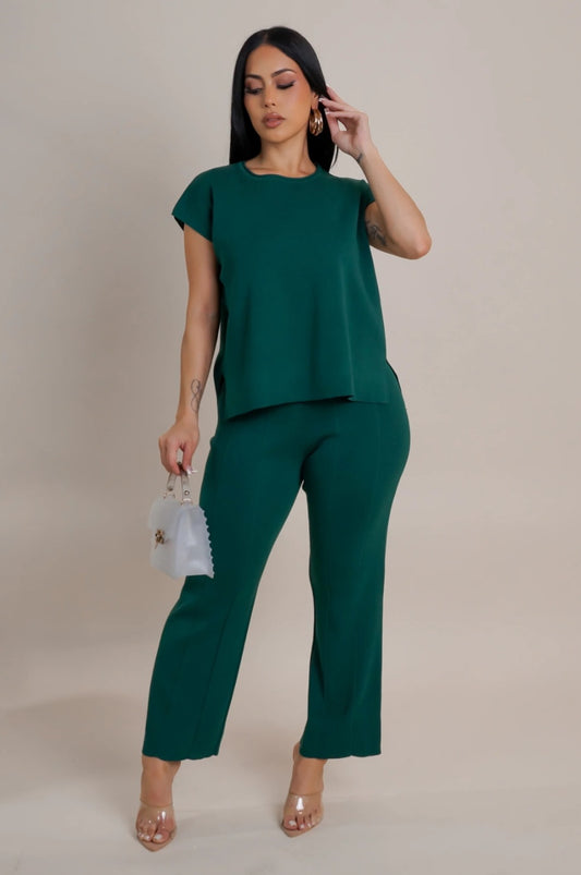 Green With Envy Two-Piece Pants Set