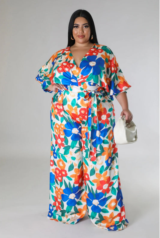 Curvy - Flowers in Springtime Jumpsuit