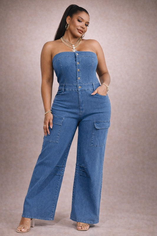 Curvy - Mystique Denim Jumpsuit
