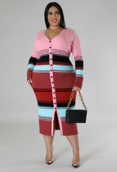 Curvy - Heartbreaker Midi Sweater Dress