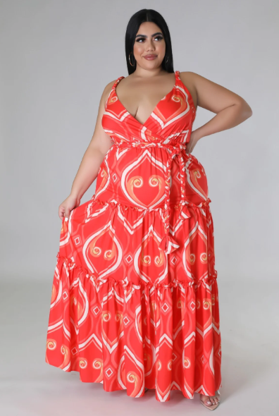 Curvy - Sunset Authority Maxi Dress