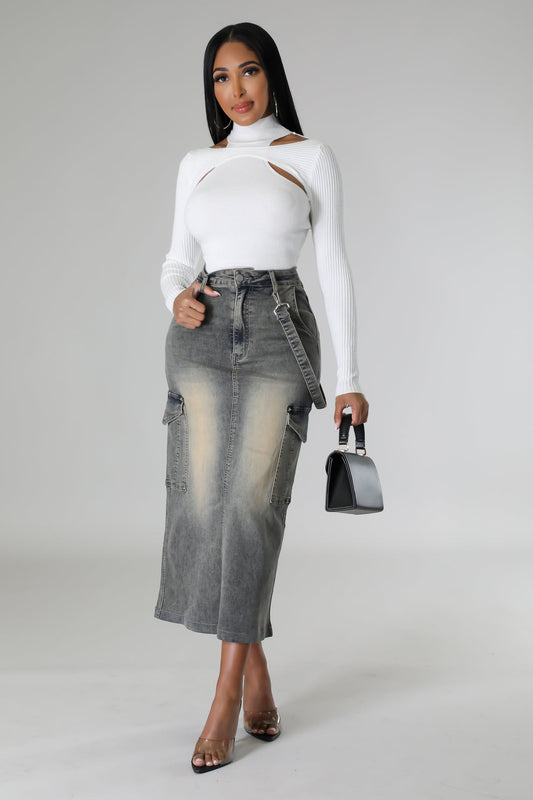 Trixie Maxi Denim Skirt