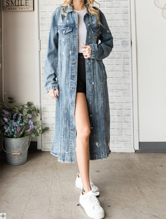 Curvy - Boss Lady Denim Duster