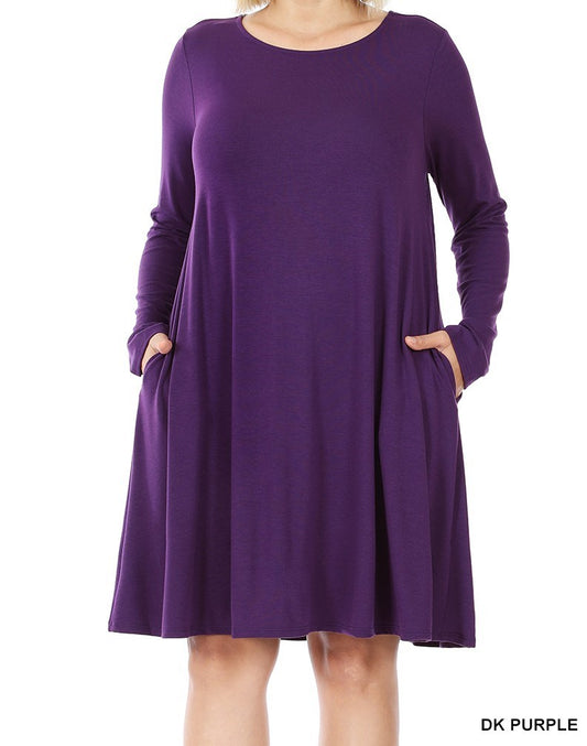 Curvy - Cassie Mock Turtleneck Long Sleeve Dress