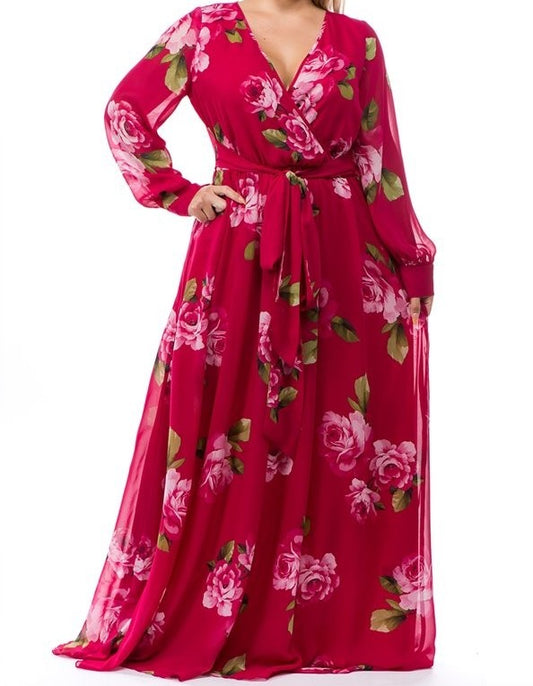 Curvy - Debbie D Floral Maxi Dress