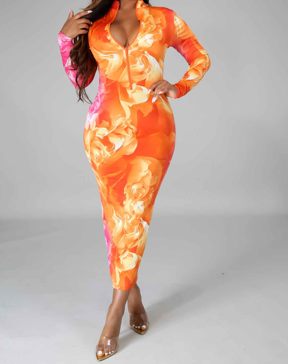 Summer Floral Bodycon Dress